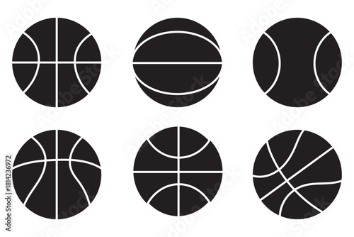 basketball icon set vector on white background. sports, icon, graphic, design, vector, illustration, simple, orange, black, white, outline, solid, logo, website, social media, printable, symbol