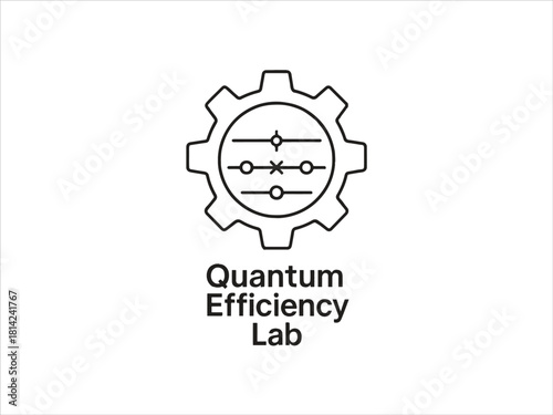 Quantum Circuit  Neon Gear Fusion Illustration