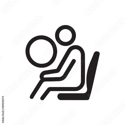 Airbag Warning Indicator Icon vector illustration.