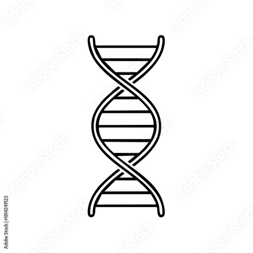 Genetic double helix DNA strand outline vector illustration biology science symbol
