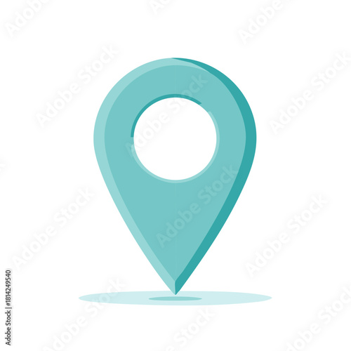 Flat Design Map Pointer Icon for Geolocation and Navigation Vector Illustration