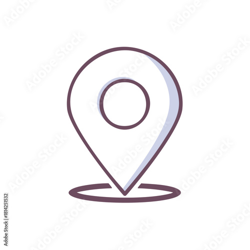 Simple Icon Indicating a Location for Navigation or Travel Route Finding Services or Local Business