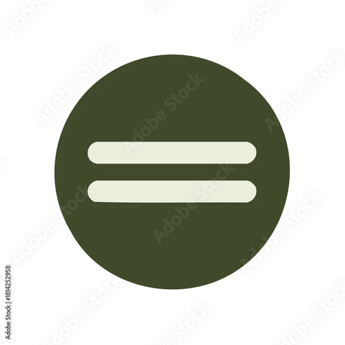 Equality symbol on a green circle graphic, representing fairness and balance