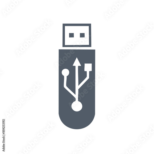 Modern USB Flash Drive Icon Representing Digital Connectivity and Data Transfer