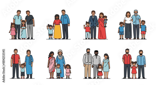 Family diversity A collection of families from different ethnic backgrounds