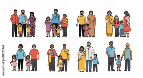 Diverse Families Illustration Portraits of Love and Togetherness