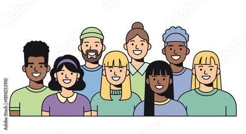Diverse Group of People Illustration Unity, Community, and Diversity in a Team
