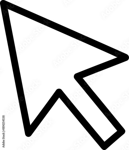 Simple black outline computer mouse pointer cursor icon symbol Vector