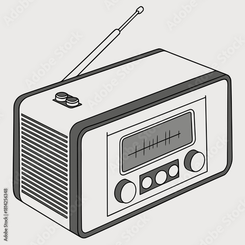 Vintage Portable Radio with Extendable Antenna and Knobs vintage radio retro radio