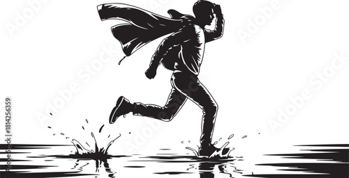 Abstract geometric composition with bold primary and secondary colors and typographic elements