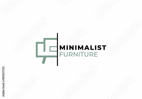 minimalist sofa icon interior furniture logo vector