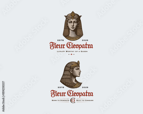 queen cleopatra illustration logo template