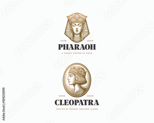 queen cleopatra illustration logo template
