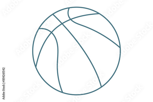 Basketball icon flat simple icon. Liner version - stock vector.