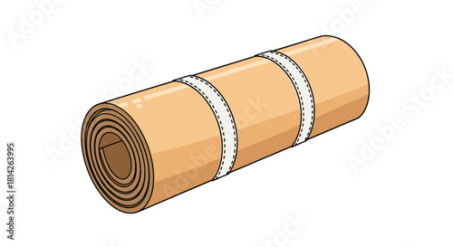 Rolled up yoga mat with straps for easy carrying and storage.