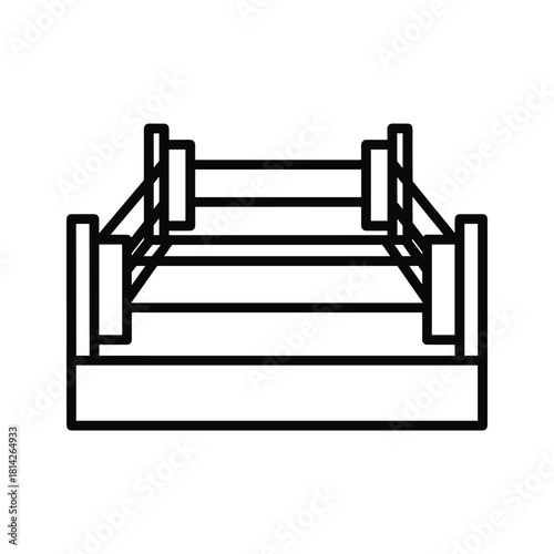 A boxing ring isolated on, a squared circle where fighters compete in a combat sport