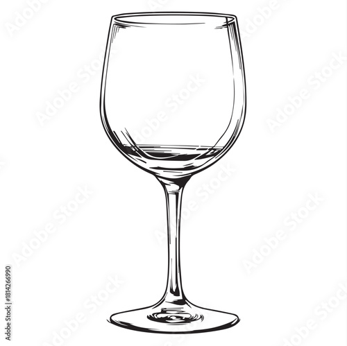 empty wine glass isolated