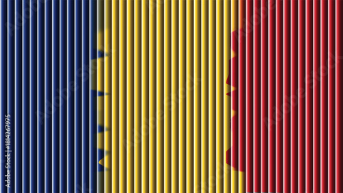 A vibrant flag of moldova with blue yellow and red vertical stripes