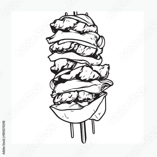 vector illustration of a kebab
