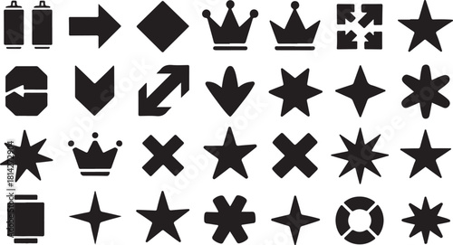 Abstract geometric composition with bold lines and vibrant color accents in cmyk and grayscale