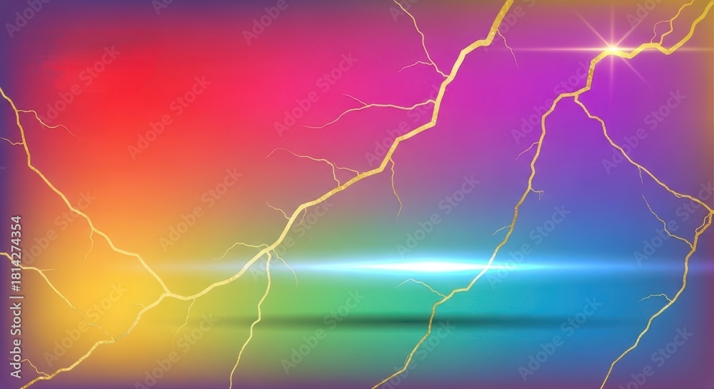 Naklejka premium illustration Rainbow light prism effect background. Hologram reflection, crystal flare leak shadow overlay