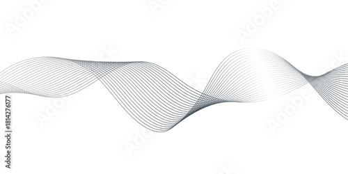 Abstract gray blend wave curve line and white background texture. digital frequency track equalizer. modern abstract glowing wave background.	
