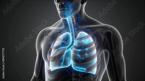 3D Human Lung Breathing Animation