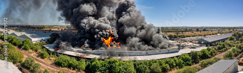 Major Industrial Blaze, Huge Factory Fire Incident Highlighting Severe Insurance Risk and Property Destruction,