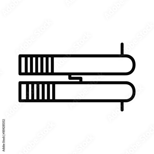 Hair straightener isolated on, a beauty tool for styling and straightening hair strands