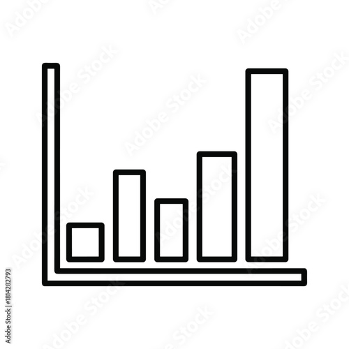 Bar chart isolated on representing data visualization and statistical analysis