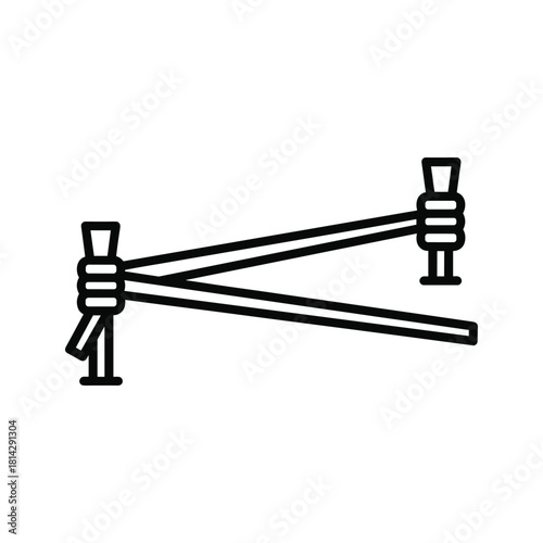 Line art of a slingshot isolated on for graphic design