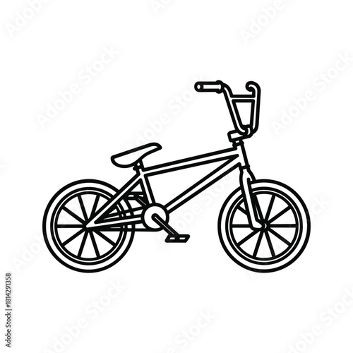 Line art of a bmx bike isolated on for graphic design