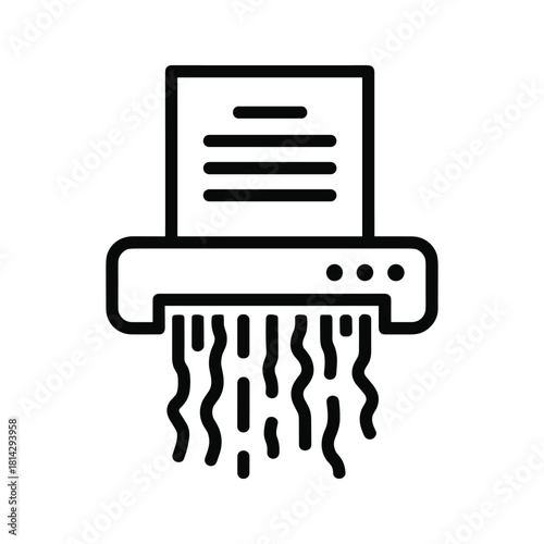 Paper shredder isolated on, destroying sensitive documents for security and privacy reasons