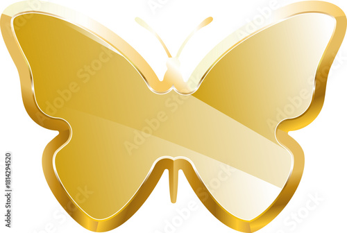 butterfly gold icon. Isolated on transparent background.