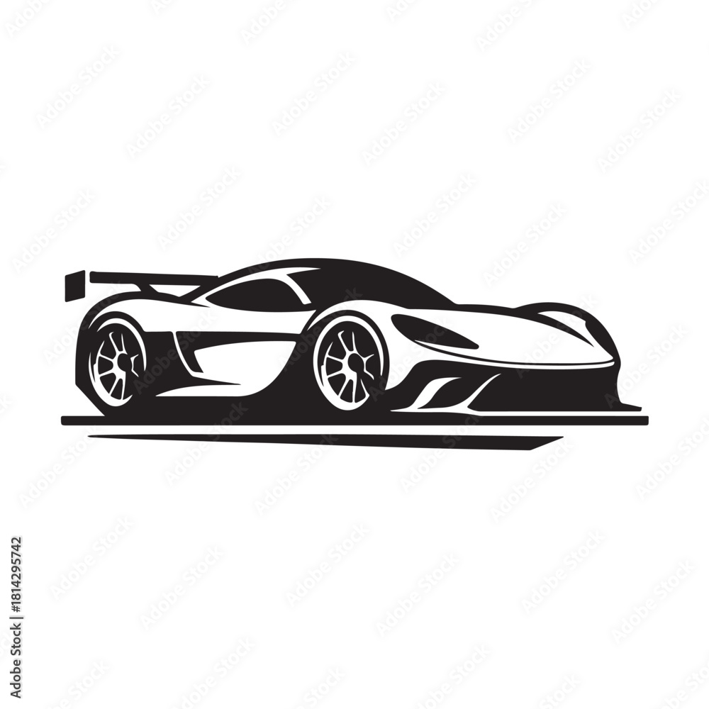 Naklejka premium Miniature vector illustration of a racing car with a modern design and simple details.