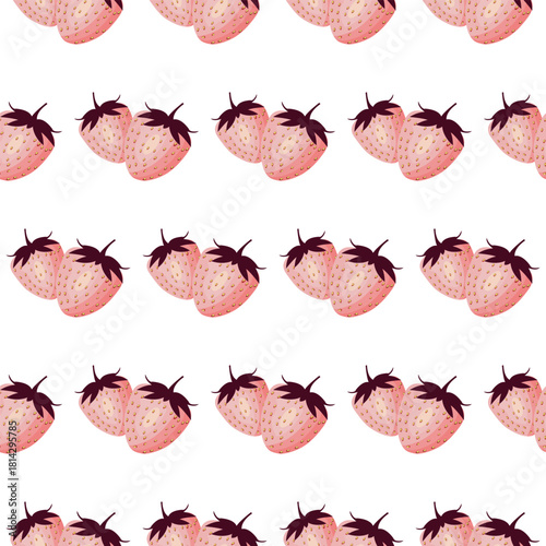 Seamless strawberry pattern for Valentine's Day. A celebration of family, love, and fidelity. Can be used as a pattern for holiday decor and packaging.