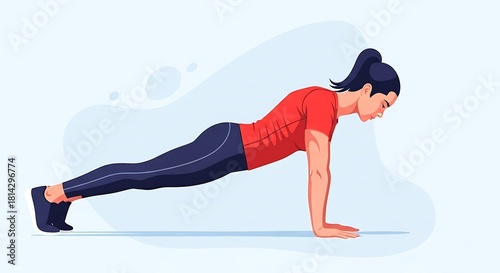 Woman performing a plank exercise for core strength and fitness