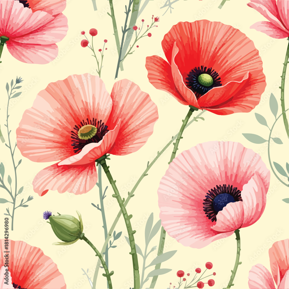 Obraz premium seamless background with poppies