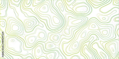 Abstract topographic contour map pattern with flowing organic shapes and vibrant green and yellow gradients on a white background, ideal for modern design and nature-themed visuals