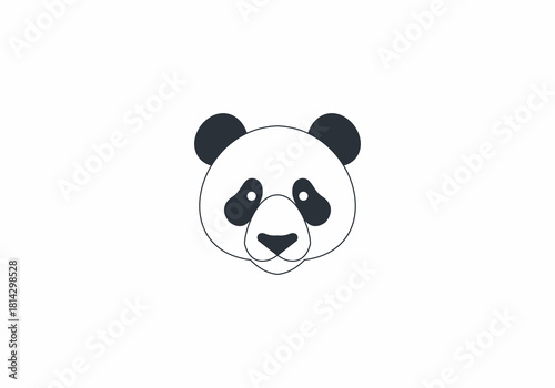 Professional panda face logo, featuring a close-up of the logo to enhance the texture and depth of the vector logo.
