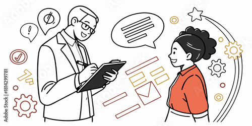 Engaging professional consultation with a friendly business advisor, receiving expert feedback and support, ideal for career coaching and growth strategies