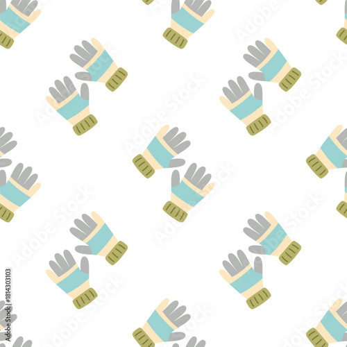 knitted warm gloves seamless pattern