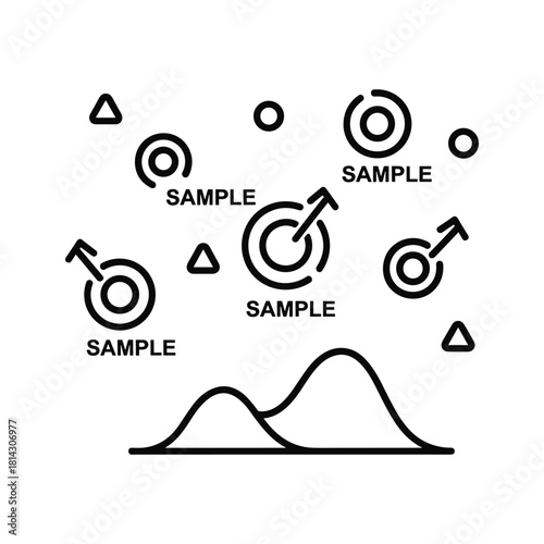 Illustration of statistical sample data isolated on, representing data analysis and insights
