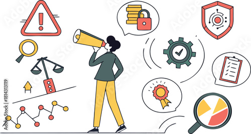 Traffic sign on road vector illustration