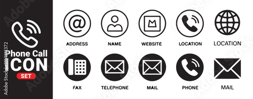 Contact icon set vector illustration. web symbol in black and white for communication