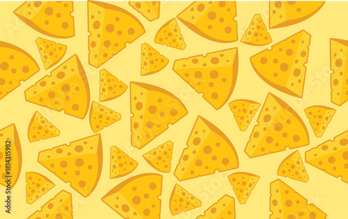 yellow cheddar cheese seamless pattern texture vector illustration cartoon background wallpaper textile fabric