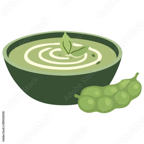 Sup Kale & Pea – Kale and Pea Soup Illustration
