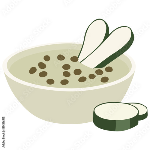 Sup Kacang Hijau Mung Bean Soup Illustration

