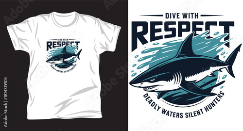 shark graphic vector t shirt design print.