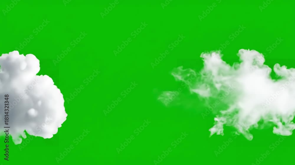 Chroma Key Cloud Assets with transition alpha channel passing clouds on ...
